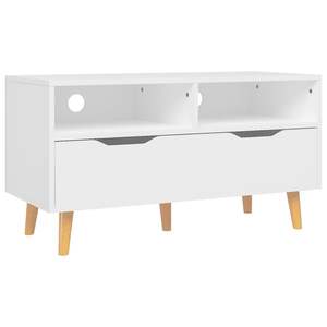 Mueble de TV Compacto de Madera Sintética Blanca, Soporte de TV Rectangular - Product Image 2