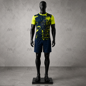 Ensemble de maillots de football personnalisés avec logo, polyester, sublimation, uniforme de football, maillot à manches courtes et short, vêtements d'équipe pour adultes - Product Image 1