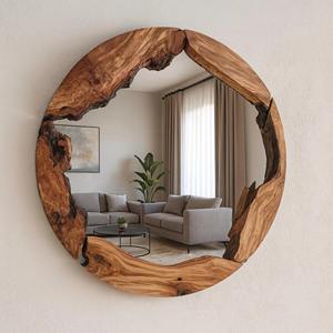 Espejo de Pared de Madera de Diseño Nórdico Escandinavo para Interiores Minimalistas, Espejo Colgante al por Mayor - Product Image 3