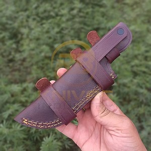 Funda de cuchillo de caza de madera personalizable premium con presilla para cinturón, soporte de hoja fija, duradera para camping al aire libre, OEM - Product Image 3