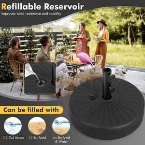 Base per Ombrellone Rotonda Riempibile da 19,5 Pollici per Patio, Giardino e Bordo Piscina - Product Image 6