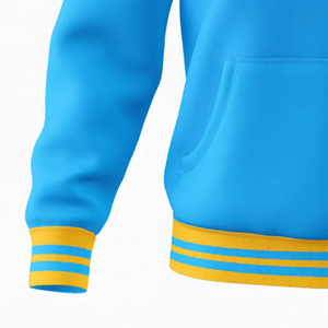 Sudadera con Capucha Personalizada con Logotipo, de Algodón Suave, Color Cielo y Dorado, Sudadera con Capucha Negra Extra Grande para Hombre, con Estampado Personalizado, Cuello Redondo, Felpa Francesa - Product Image 3