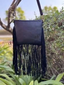 Bolso de Hombro de Piel de Vacuno con Flecos, Última Novedad, Bolsos Estilo Gitano Vintage con Pelo de Piel para Mujer - Product Image 3