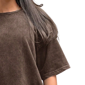 <b>Womens</b> Vintage Washed Look Oversized T <b>Shirt</b> <b>Loose</b> Fit Short Sleeve Crew Neck Casual Streetwear Plain Fashion Top Wholesale - Product Image 4
