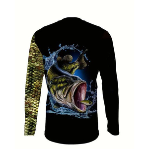 New Superior Quality UPF 50 Breathable 100% Polyester Customizable Design Men's Long Sleeve Fishing Shirt <b>Sunscreen</b> Protection - Product Image 4