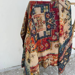 Traditional Persian Kantha <b>Quilt</b> Printed Cotton Bedspread Vintage Reversible <b>Throw</b> Blanket Eco-Friendly Home Decor - Product Image 1