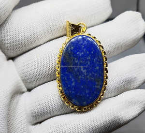 ที่ดีที่สุดคุณภาพขายร้อนธรรมชาติลาพิสลาซูลีอัญมณีวินเทจGoldenเครื่องประดับจี้แฟชั่นเครื่องประดับขายส่ง - Product Image 4