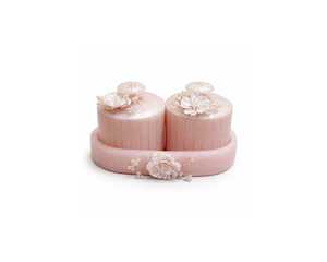 Oriental Resin Storage <b>Box</b> <b>Set</b> Four Cylindrical Containers Gold Leaf Accents Eco-Friendly Blue Handcrafted Flip Top Container - Product Image 3
