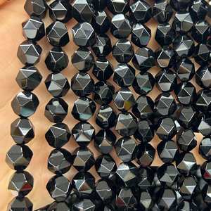 ลูกปัดออนิกซ์สีดำทรงเหลี่ยม ลูกปัดหินธรรมชาติแบบก้อน สำหรับทำเครื่องประดับ งานฝีมือ DIY - Product Image 6