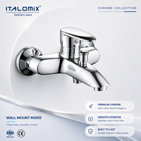 ITALOMIX Nouveau style Robinet de baignoire mural à poignée unique eau chaude et froide pour baignoire et douche Noyau de valve en zinc et céramique