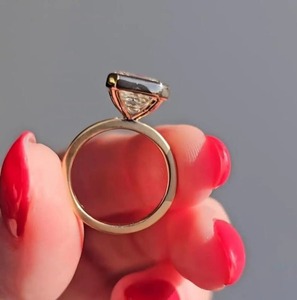 3CT Asscher Cut Moissanite <b>Ring</b>: Sterling <b>Silver</b> Bezel Set <b>Solitaire</b>, engagement <b>ring</b>, wedding <b>ring</b>, unique <b>ring</b>, handmade jewel - Product Image 2