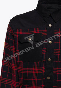 Chemise en flanelle à carreaux en aramide pour homme, nouveau style, doublée, rembourrée, respirante, imperméable, coupe-vent, protection pour la moto, hiver - Product Image 2