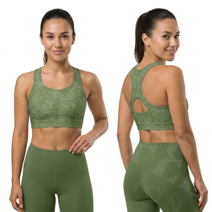 Customized Printed Design Sports <b>Bra</b> Racerback Padded Workout Fitness Breathable <b>Stretch</b> Activewear Spandex Polyester Sports <b>Bra</b> - Product Image 3