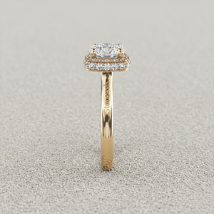 Anillo de Compromiso con Halo de Diamantes Cultivados en Laboratorio, Oro Rosa de 14K, Corte Cojín Vintage, para Fabricante de Joyería Personalizada Certificada, OEM ODM - Product Image 2