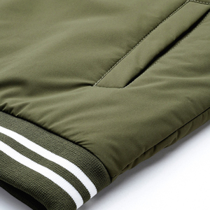 Veste de sport unisexe de haute qualité, personnalisable, style patchwork, col montant, logo sur le devant, tissu en laine, manches longues - Product Image 6