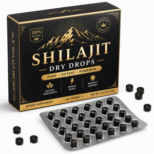 Comprimés de Shilajit de l'Himalaya à Marque Blanche – Supplément Naturel d'Acide Fulvique pour Soutenir l'Énergie et la Vigueur – Gouttes Sèches de Shilajit Pur - Product Image 1