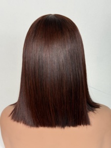 วิกผมบ๊อบสีน้ำตาลคาจูน วิกผมแท้เวียดนาม ขายส่ง ไม่ต้องใช้กาว - Product Image 1