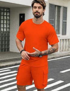 Men Athletic Short Set Crewneck <b>T</b> Shirt and Casual <b>Track</b> Shorts OEM Manufacturer - Product Image 2