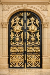 Puerta de Entrada Doble de Hierro Forjado, Rectangular, Moderna, Resistente a la Oxidación, Fácil de Montar, con Detalles Intrincados y Recubrimiento en Polvo - Product Image 5