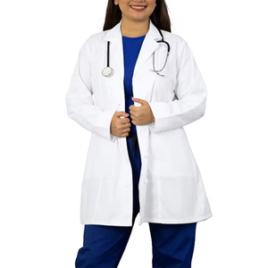 Bata blanca unisex personalizada OEM de manga larga para verano, uniforme médico para quirófano y hospital para médicos - Product Image 1