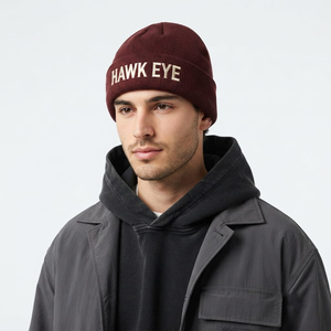 Bonnet tendance avec logo brodé personnalisé, bonnet en tricot chaud d'hiver, bonnet à revers, streetwear décontracté, couvre-chef pour homme, bonnet uni - Product Image 6