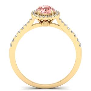 แหวนแต่งงาน REYES แบบสั่งทำพิเศษ ทองคำแท้ 14K ประดับเพชรทรงกลมเจียระไนแบบบริลเลียนต์ 0.84 กะรัต พร้อมพลอยมอร์แกไนต์ สำหรับผู้หญิง - Product Image 4