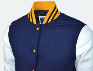 Chaqueta Varsity Personalizada al por Mayor, Chaqueta Bomber Letterman con Cuerpo de Lana y Mangas de Cuero, Ropa Deportiva para Clubes, Escuelas y Universidades - Product Image 4
