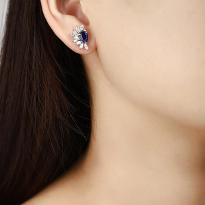 Pendientes de Diamantes Blancos Cultivados en Laboratorio, Corte Pera, Halo de Diamantes, Claridad VS-VVS, Color E/F, 3-5 Quilates, Joyería de Lujo Romántica para Boda - Product Image 3