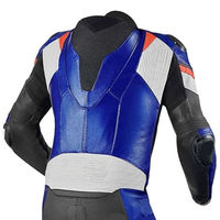 Combinaison de moto en cuir unisexe à manches longues, bleu, noir, rouge, couleurs contrastées, respirante, panneaux réfléchissants, vêtements de course, toutes saisons