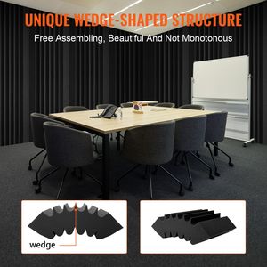 Set di 4 Pannelli Acustici in Schiuma ad Alta Densità, Resistenti al Fuoco, 16,5 X 6,3 X 12 Pollici, Pannelli Adesivi per Pareti Acustiche - Product Image 6