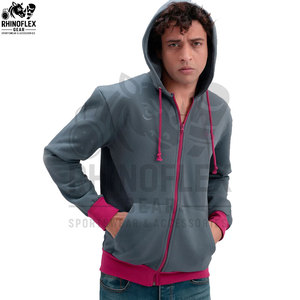 Sudaderas con capucha de peso pesado al por mayor con cremallera completa para logotipos personalizados, sudaderas con cremallera y mangas raglán. - Product Image 6