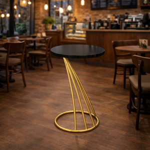 Mesa Auxiliar Moderna y Duradera con Tapa de Metal, Base Escultural de Varilla de Metal Dorado, Mesa de Centro de Lujo para el Hogar, Muebles para Sala de Estar y Dormitorio - Product Image 4