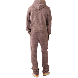 Ensemble de survêtement à capuche pour homme, couleur unie, manches longues, sweat-shirt et pantalon décontractés en coton, coupe classique, poches latérales, pour l'automne - Product Image 2