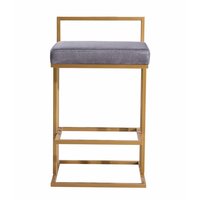 Chaise de bar élégante et moderne en métal et cuir PU écologique avec repose-pieds, tabouret de comptoir pour restaurant, café, îlot de cuisine, extérieur