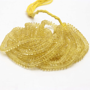 Perles rondelles à facettes en quartz citron naturel 7-9mm 16 pouces pour la fabrication de bijoux avec pierres précieuses naturelles - Product Image 2