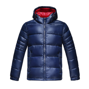 Men's Hooded Down Puffer Jacket Windproof Casual Winter <b>Coat</b> Solid Color Zipper Closure Regular Fit Thick Warm Outerwear - Product Image 2