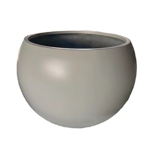 Pot de fleurs circulaire moderne et classique en fibre de verre léger et durable pour suspension extérieure et usage domestique - Product Image 1