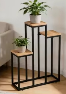 Decorative <b>Plant</b> Pot Stand with Strong Metal <b>Frame</b> Ideal for Indoor Outdoor Garden Balcony Living Room Flower Pot Organizer - Product Image 5