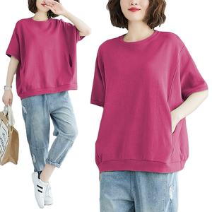 Camisetas Extra Grandes Transpirables para Mujer, de Secado Rápido, con Logotipo Personalizado, Estilo Urbano, Venta al Por Mayor, Corte Holgado - Product Image 2