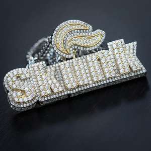 จี้ห้อยคอแบบกำหนดเองสุดหรูประดับเพชรโมอิสซาไนต์ VVS พร้อมชุบทองคำชมพูและเงิน สไตล์ฮิปฮอป เหมาะสำหรับเป็นของขวัญ - Product Image 4