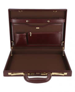 Modern Luxury Hard Shell Genuine Leather Briefcase for Men Premium Executive Business Attache <b>Case</b> with Secure Lock - Product Image 3