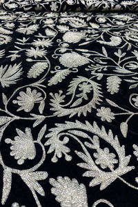 Chain <b>Stitch</b> Embroidery Georgette Mesh Fabric Breathable Eco-Friendly 100% Polyester for Wedding & Home Textile Garments - Product Image 3