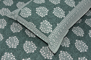 Sábana Plana de Algodón Estampada de Jaipur, Tamaño Completo, Transpirable para Todas las Estaciones, Diseño Clásico con Motivos Vegetales, para Uso Doméstico - Product Image 4