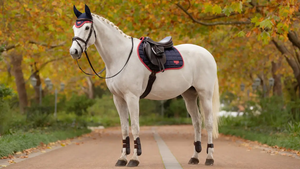 Luxury Orange Horse Dressage Saddle Pad Soft Fleece Foam Filled Leather Finish Lightweight Custom Logo <b>Equestrian</b> Gear - Product Image 6
