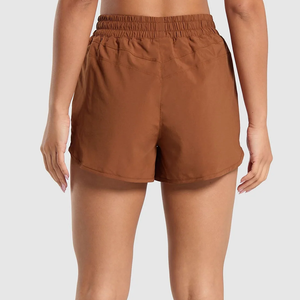 Shorts en maille vierges de haute qualité pour femmes, personnalisables, en polyester, pour la gym, 5 pouces, avec poches zippées - Product Image 2