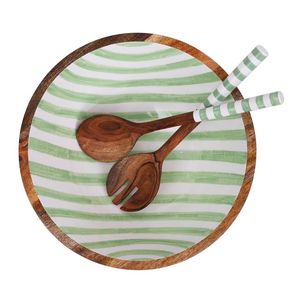 Ensemble de bols et cuillères en émail en bois - Product Image 3