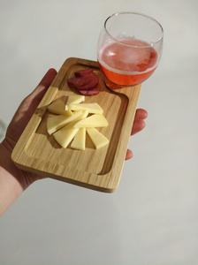 Plateau en bois naturel écologique pour servir les aliments, plateau en bois massif fait à la main pour servir des collations, des petits-déjeuners et des dîners à la maison, à l'hôtel - Product Image 5