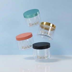 Frascos de plástico PET vacíos de alta calidad, tarro de crema cosmética de plástico transparente para mascotas con tapa de color, fábrica de Vietnam - Product Image 2