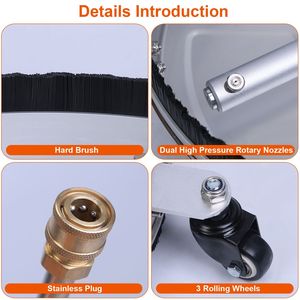 Idropulitrice ad Alta Pressione 15 Pollici 4000PSI con Disco in Acciaio Inox per Superfici Piane, 3 Ruote e 2 Prolunghe per Idropulitrice - Product Image 3