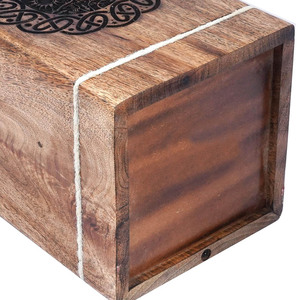 Venta al por mayor de lujo personalizado cajas de urna de madera de mango con tapa grande de madera de mango urnas de cremación para mascotas decoración del hogar y regalos uso precio barato - Product Image 4